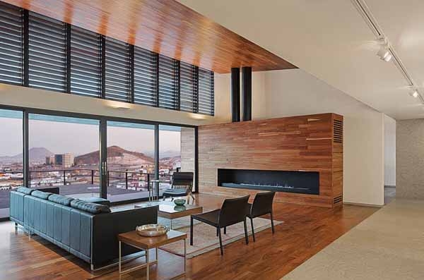wooden fireplace design