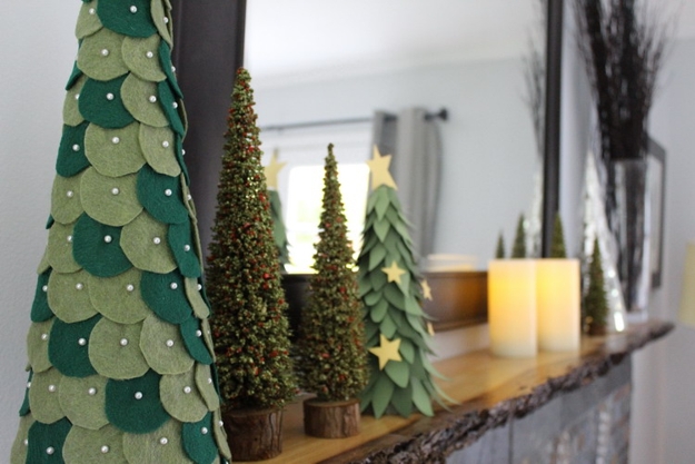 several tabletop holiday trees crafts winter decorating ideas