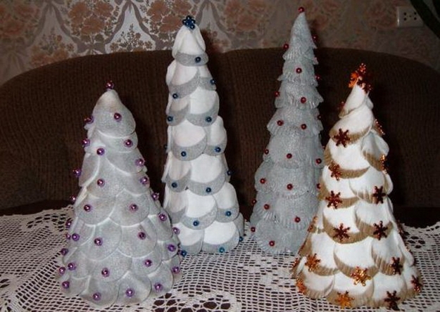 several tabletop holiday trees crafts winter decorating ideas