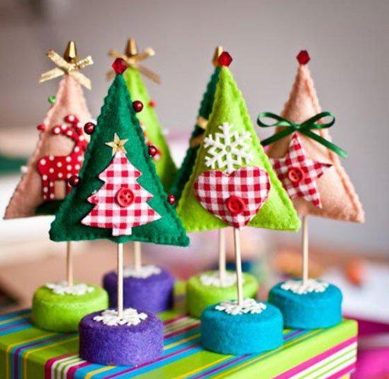several tabletop holiday trees crafts winter decorating ideas
