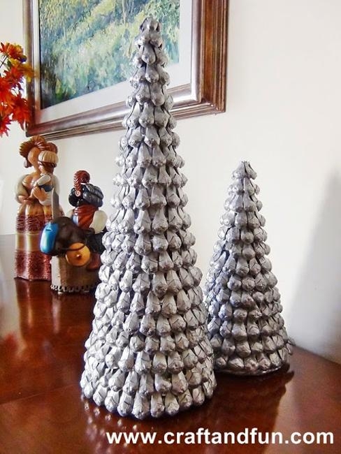 several tabletop holiday trees crafts winter decorating ideas