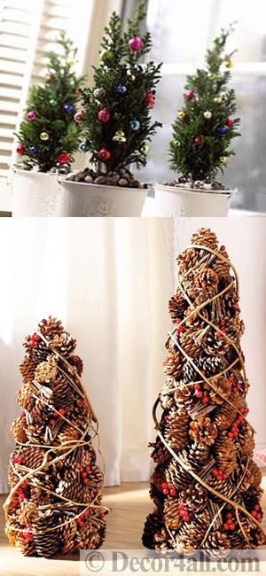 several tabletop holiday trees crafts winter decorating ideas