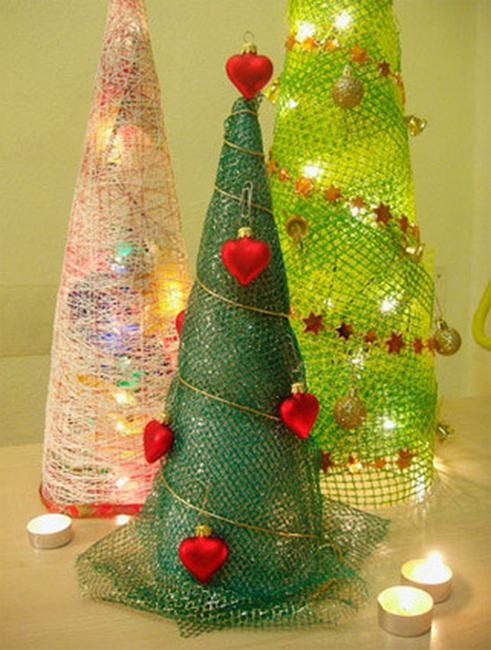 several tabletop holiday trees crafts winter decorating ideas