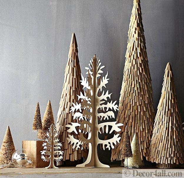 several tabletop holiday trees crafts winter decorating ideas