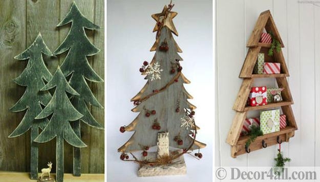 several tabletop holiday trees crafts winter decorating ideas