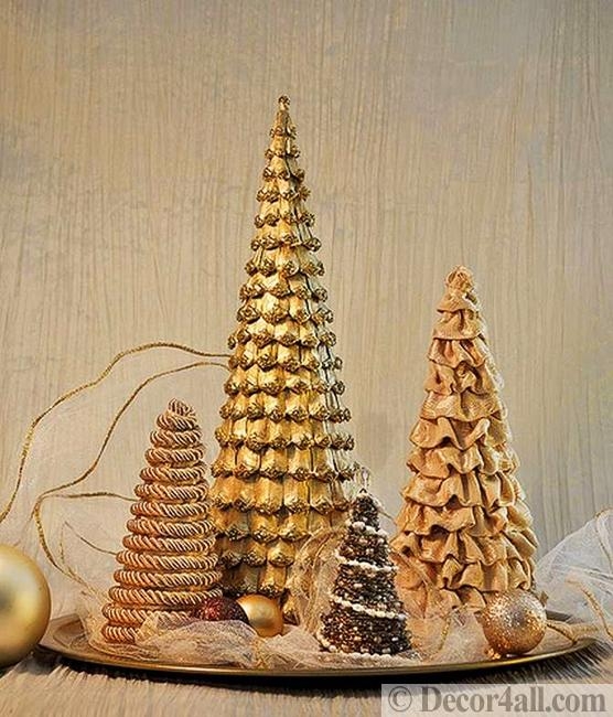 several tabletop holiday trees crafts winter decorating ideas