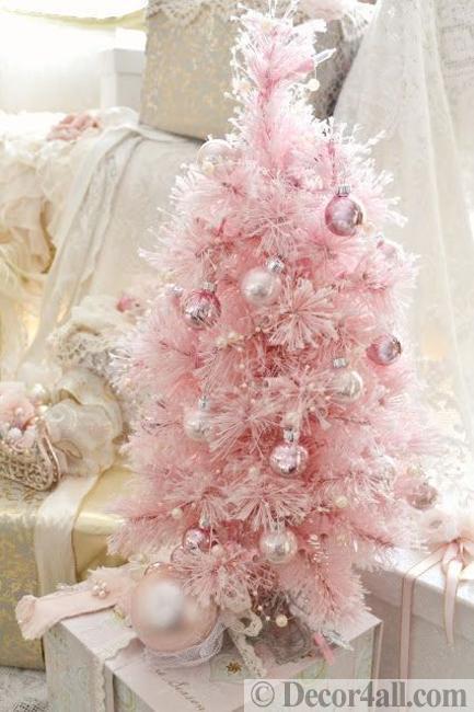 winter holiday decorations pink colors