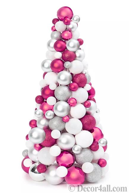 winter holiday decorations pink colors