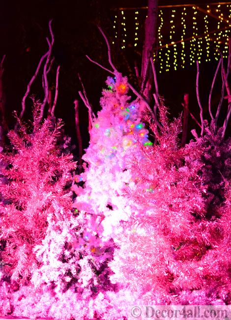 winter holiday decorations pink colors