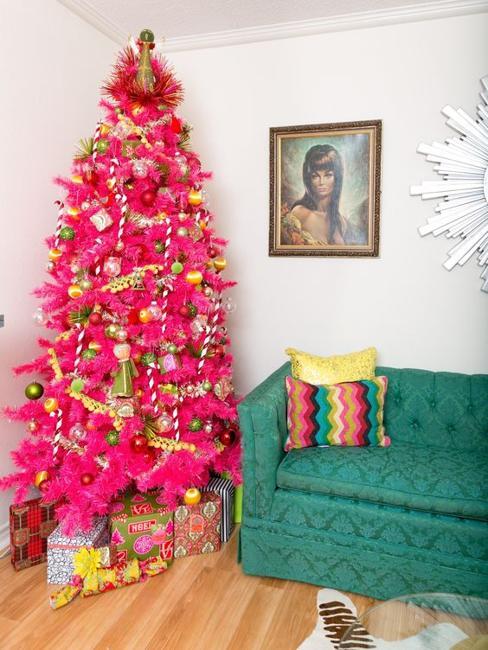 winter holiday decorations pink colors