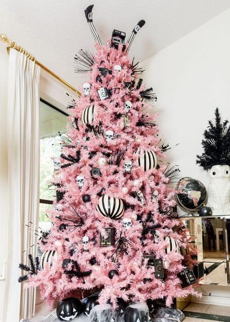 winter holiday decorations pink colors