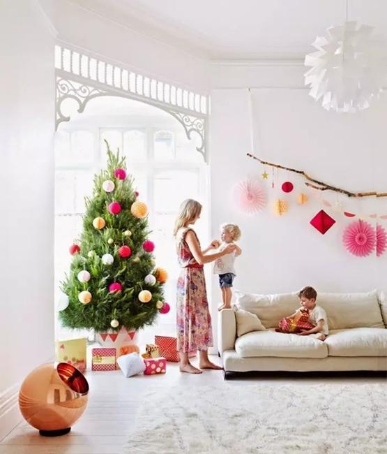 pink christmas colors home decorating ideas