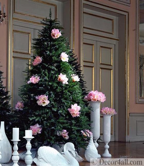 pink flowers holiday decorations