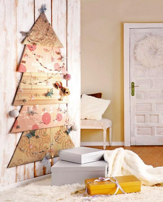 wall holiday tree pink ornaments