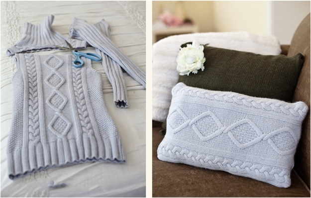 recycled crafts knitted pillow designs