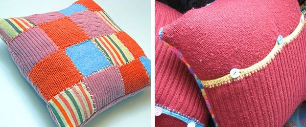 recycled crafts knitted pillow designs