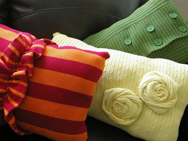 recycled crafts knitted pillow designs