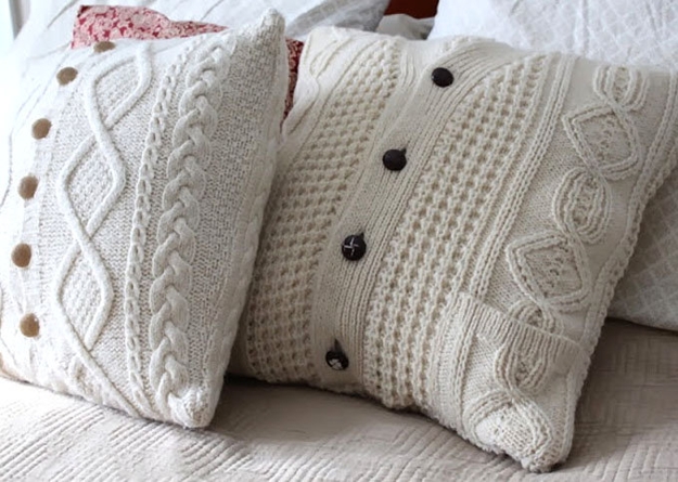 recycled crafts knitted pillow designs