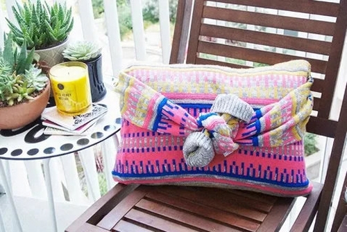 recycled crafts knitted pillow designs