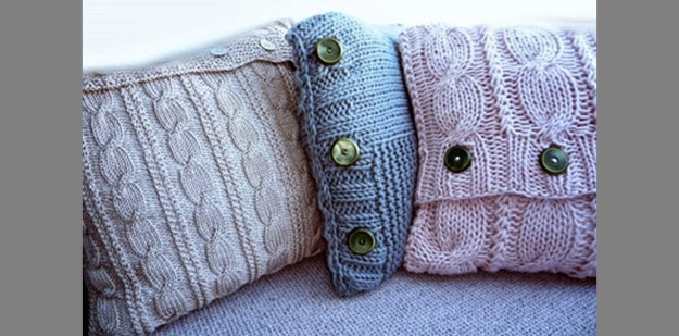 recycled crafts knitted pillow designs