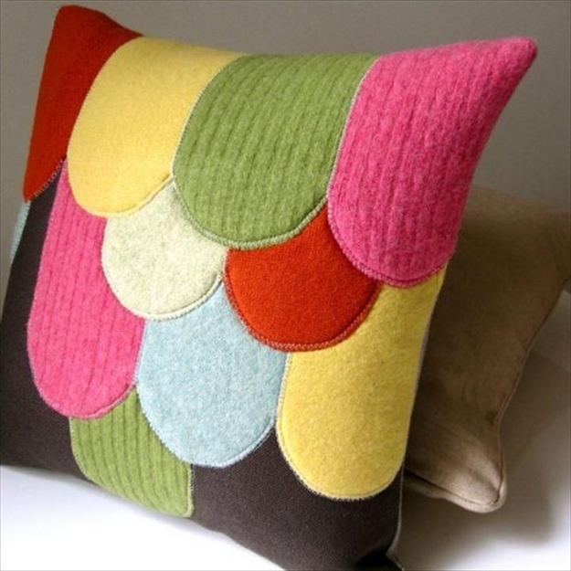 colorful sweater pillow