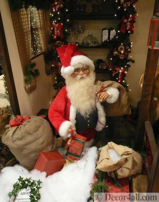 santa themed decor winter holidays