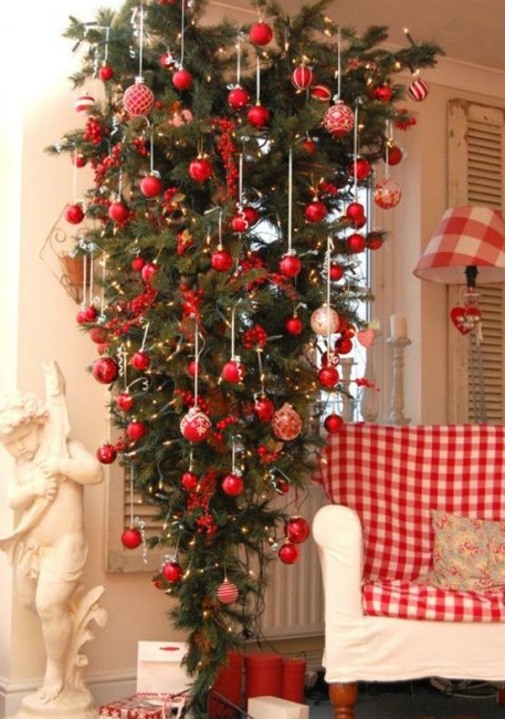 upside down christmas tree space saving ideas