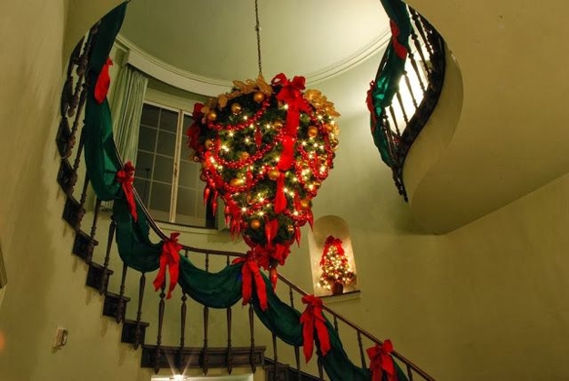 upside down christmas tree space saving ideas