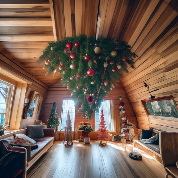 hanging upside down christmad tree