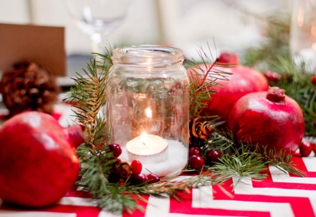 pomegranate candle centerpiece idea