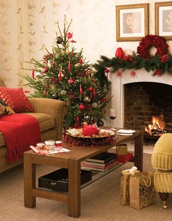 winter holiday home decorating ideas red green colors