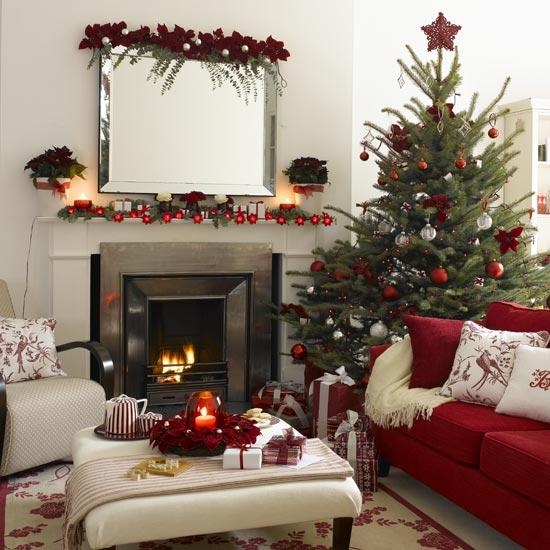 winter holiday home decorating ideas red green colors