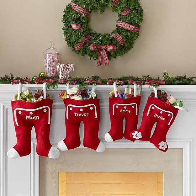 original stockings fireplace decorating