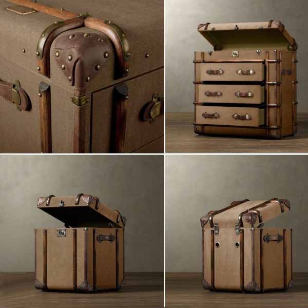 unique furniture retro style travelers trunks