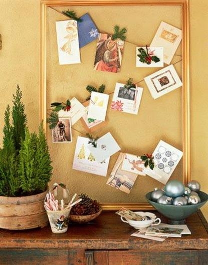 vintage christmas card displays wall decorating ideas