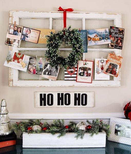 vintage christmas card displays wall decorating ideas