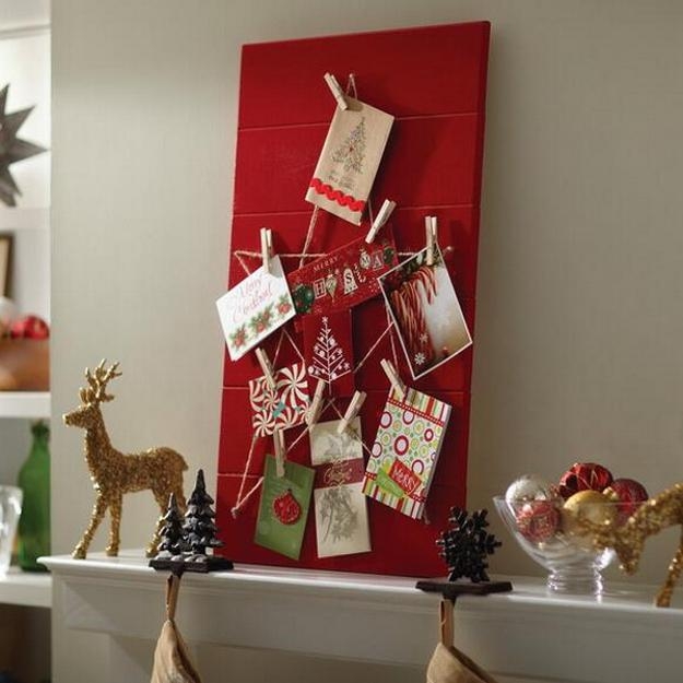 vintage christmas card displays wall decorating ideas
