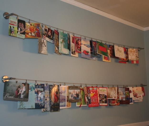 vintage christmas card displays wall decorating ideas