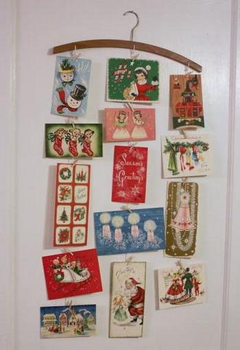 vintage christmas card displays wall decorating ideas