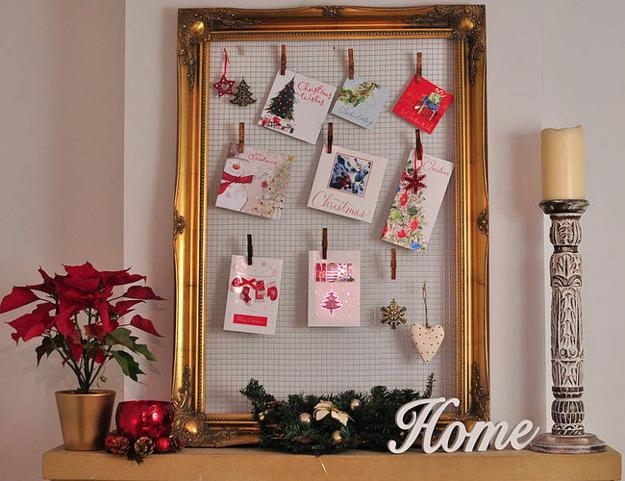 vintage christmas card displays wall decorating ideas
