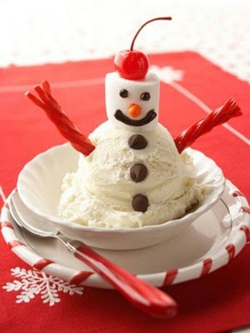 snowman ice cream marshmallow desserts