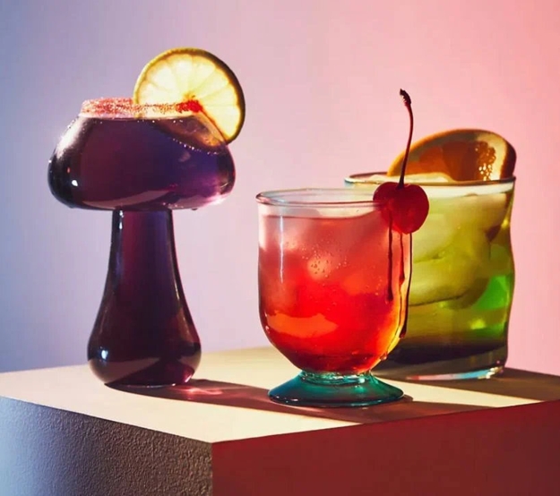 colorful drinks modern glasses