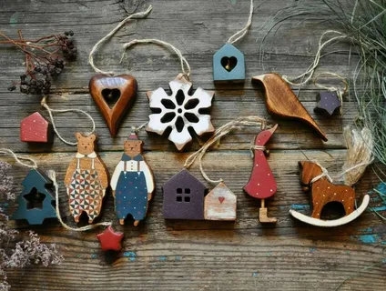 wooden christmas tree decorations