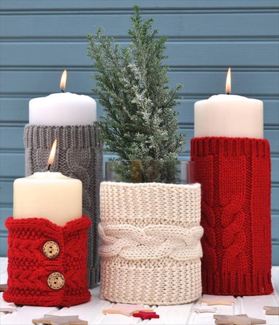 knitted candle covers