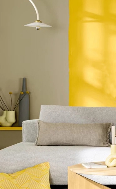 bright yellow wall paint
