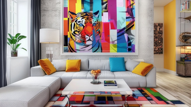 colorful art decorative pillows