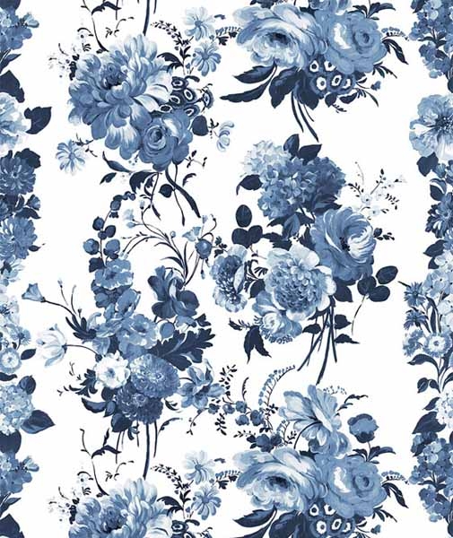 blue white floral print