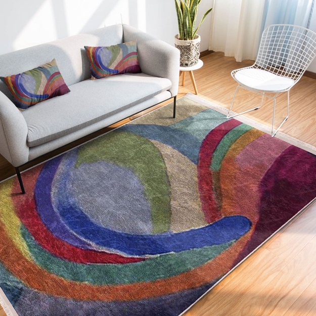colorful felt rug
