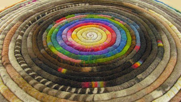 colorful wool felt rug