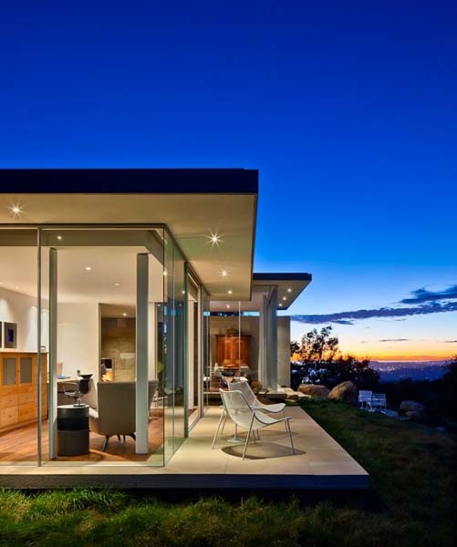 contemporary home glass wall design